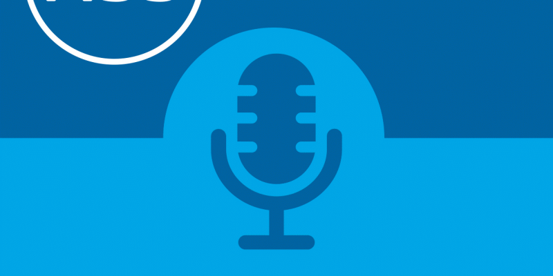 Microphone Icon on blue background