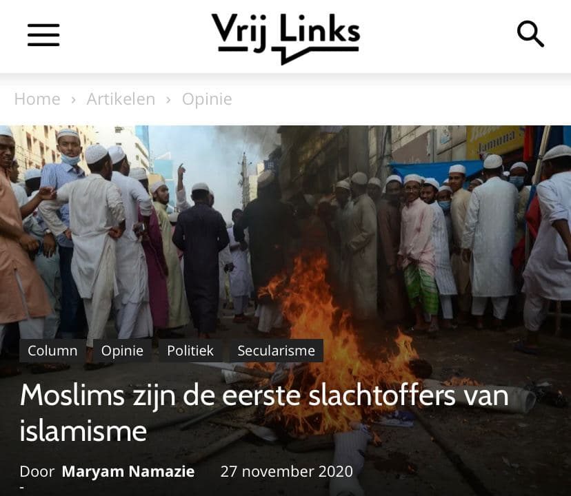 Moslims zijn de eerste slachtoffers van islamisme, Vrij Links, 27 November 2020