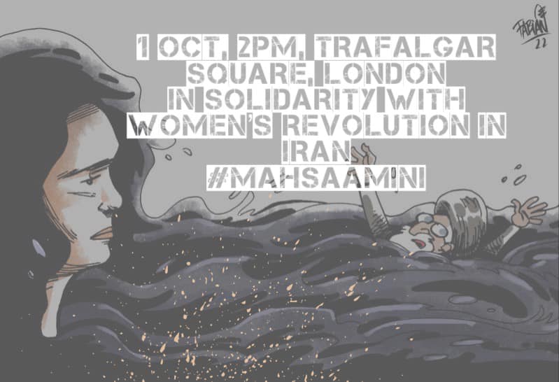 Join 1 October protest in London’s Trafalgar Square in solidarity with women’s revolution in Iran